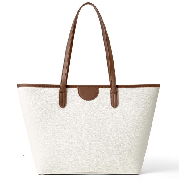 Purses White Leather Work Tote Bag Casual Large Shoulder Hand Bag ^_^ - Picture 1 of 6